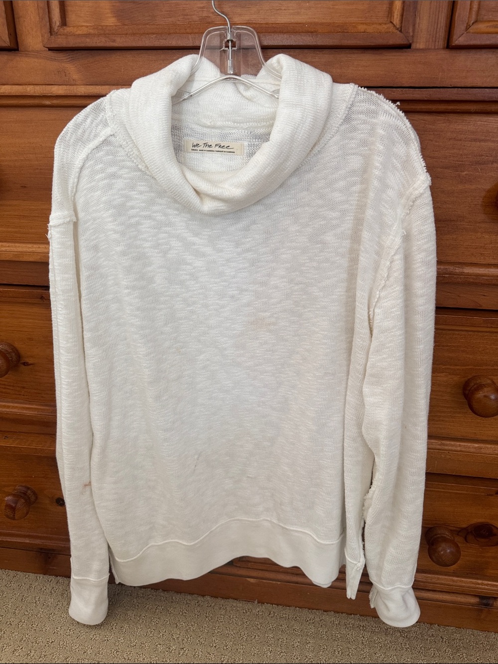 Free People Men’s Cream Turtleneck Sweater